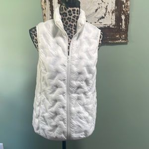 Tangerine, cream, puffy vest, small